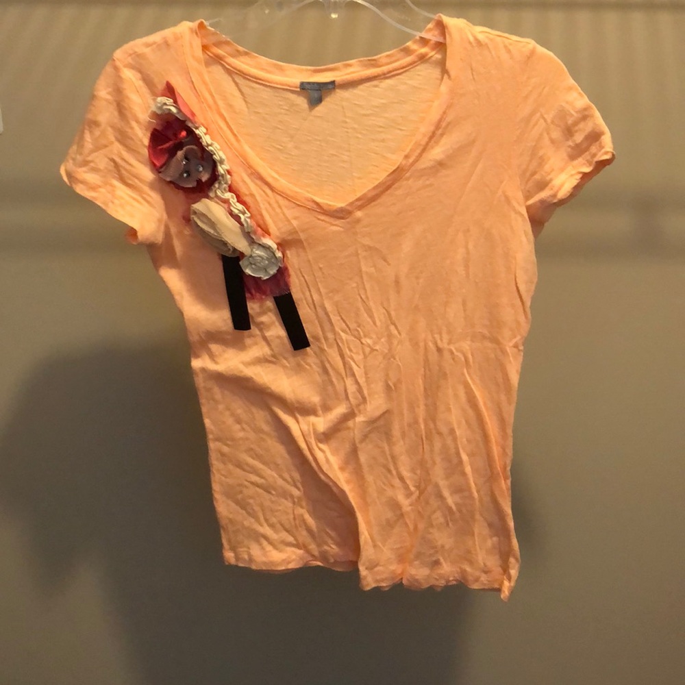Coral embellished shoulder shirt